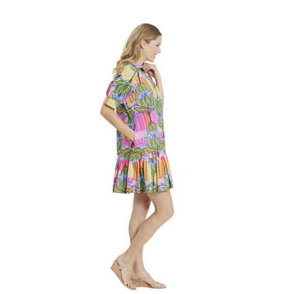 Jude Connally Tierney Mini Dress Women's Medium Lotus Print NEW W/TAGS $248 - Picture 10 of 11